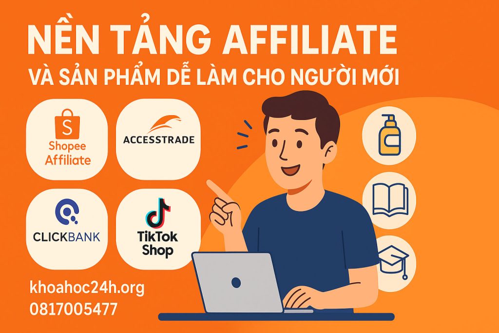 Nền tảng affiliate và sản phẩm dễ làm cho người mới