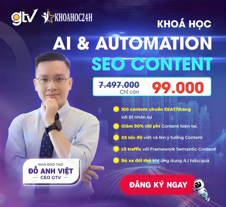 Khóa học AI và Content Automation cùng GTV SEO