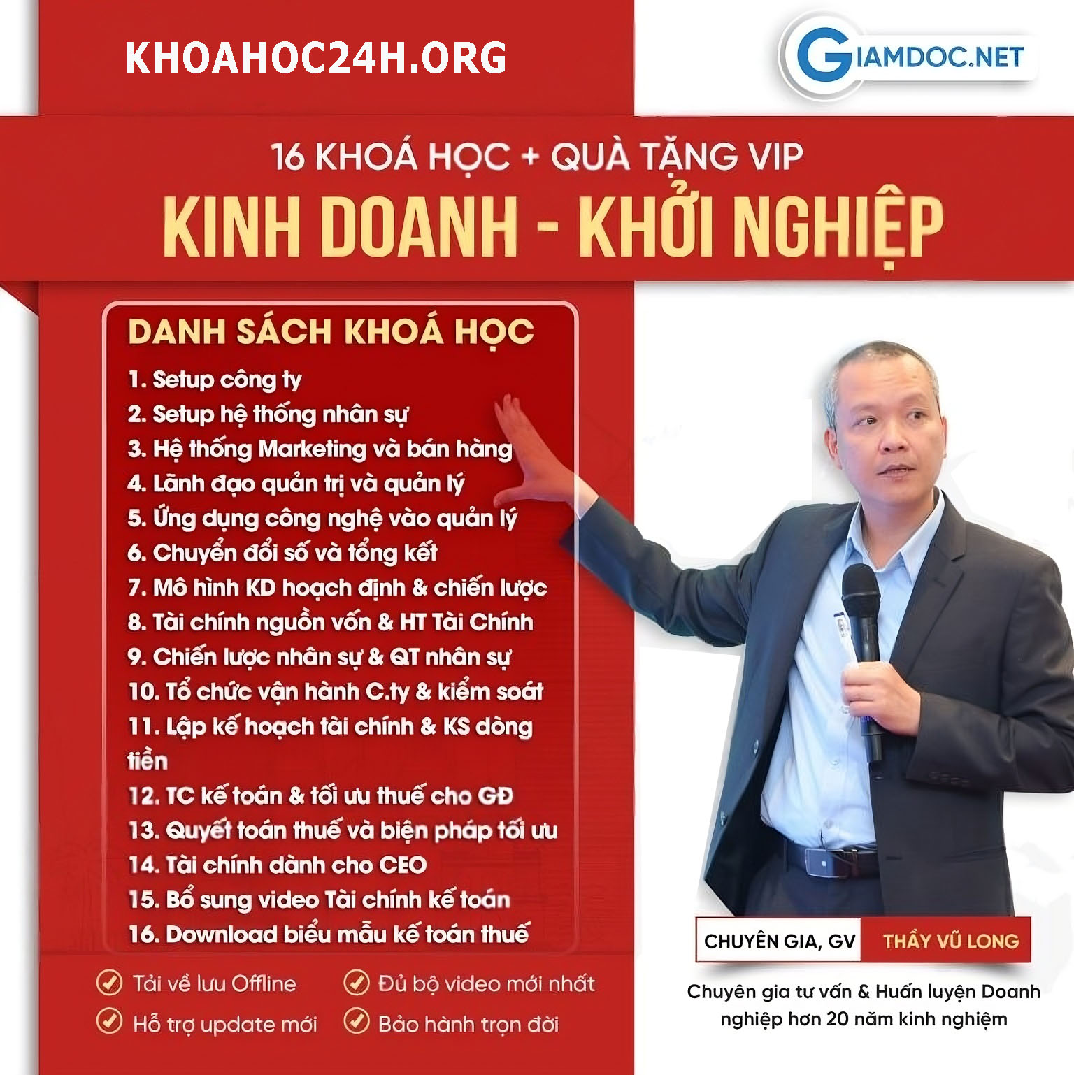 Combo 16 Khóa Học GiamDoc.net
