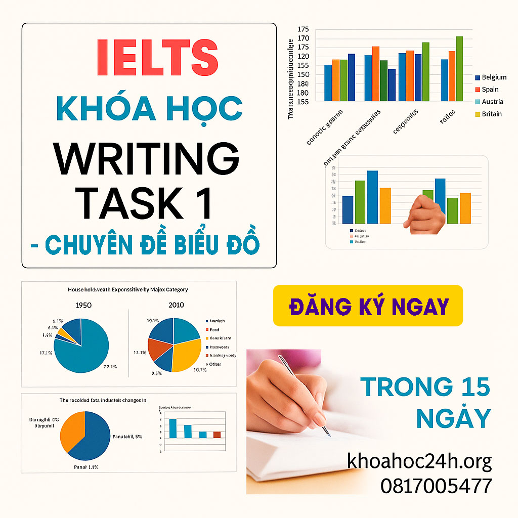 Khóa học IELTS Writing Task 1 – Chuyên đề biểu đồ