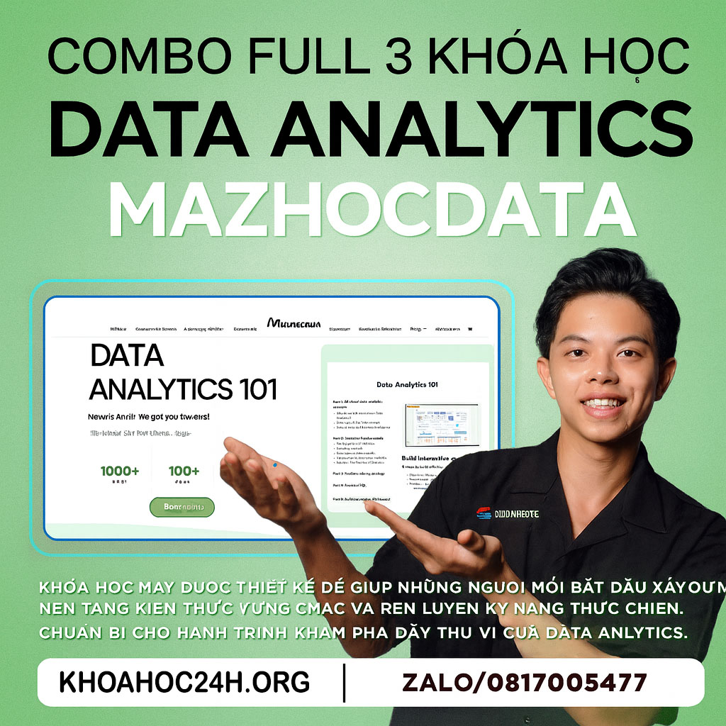 Combo Full 3 Khóa Học Data Analytics Thực Chiến Cùng Maz Học Data