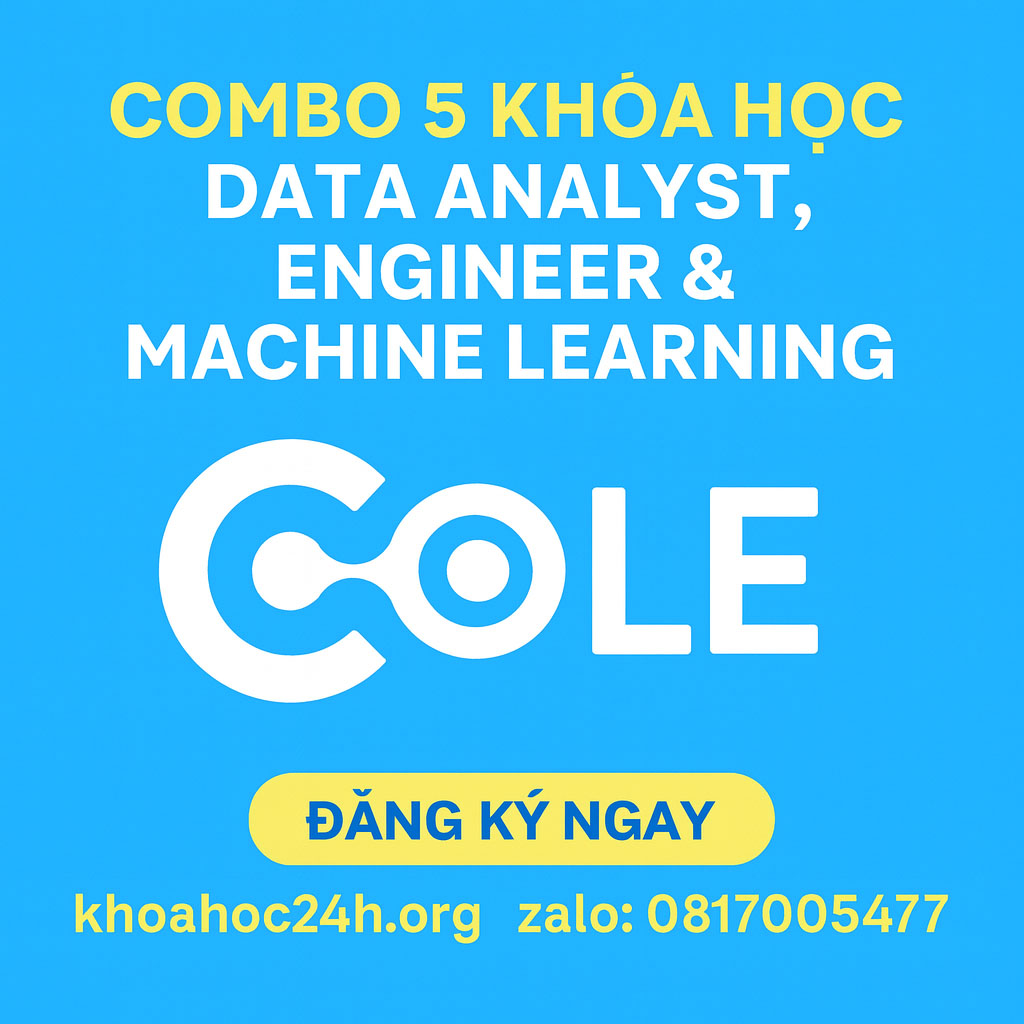 Combo Full 5 Khóa Học Data Analyst, Engineer & Machine Learning Cùng Cole