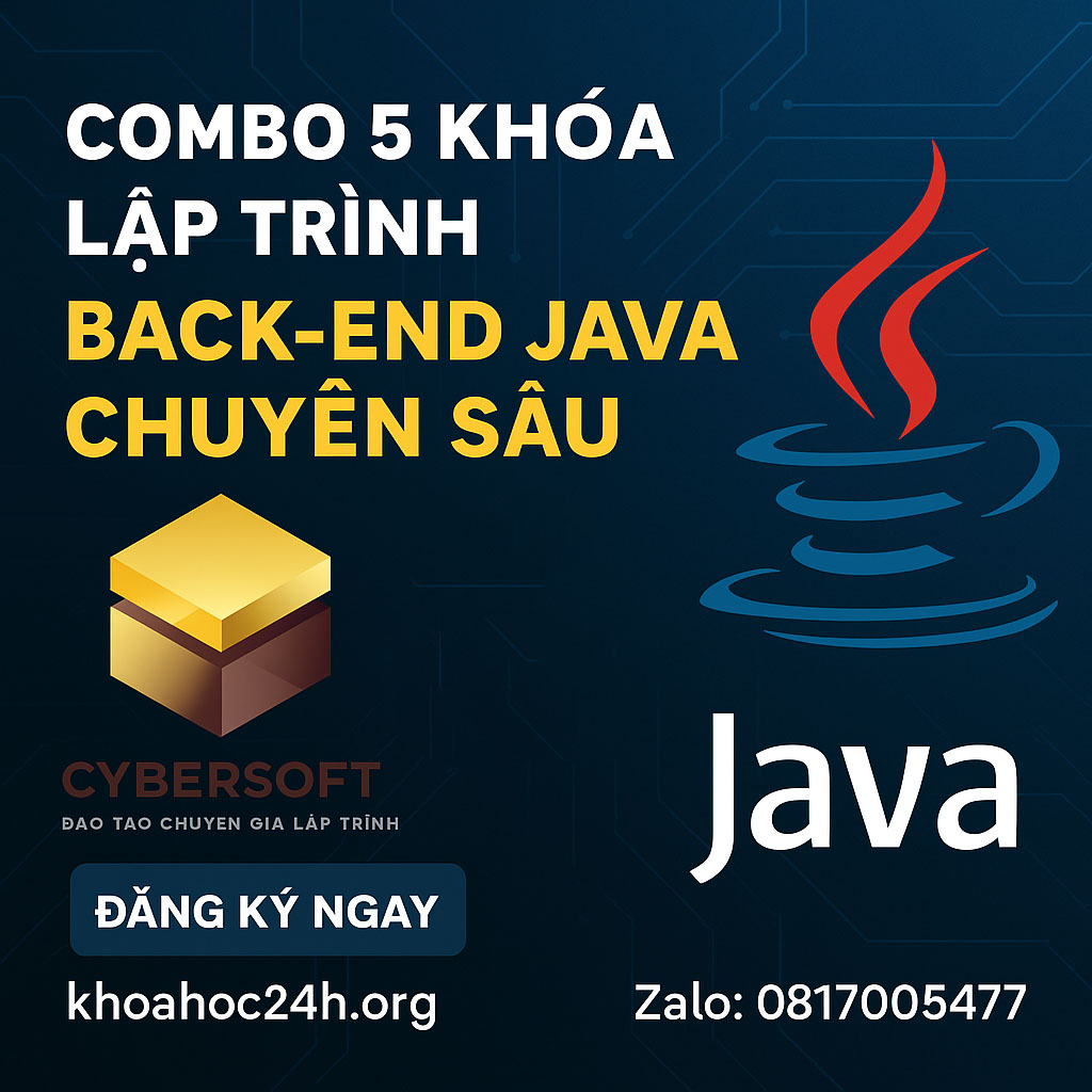 Combo 5 Khóa Lập Trình Back-end JAVA Chuyên Sâu