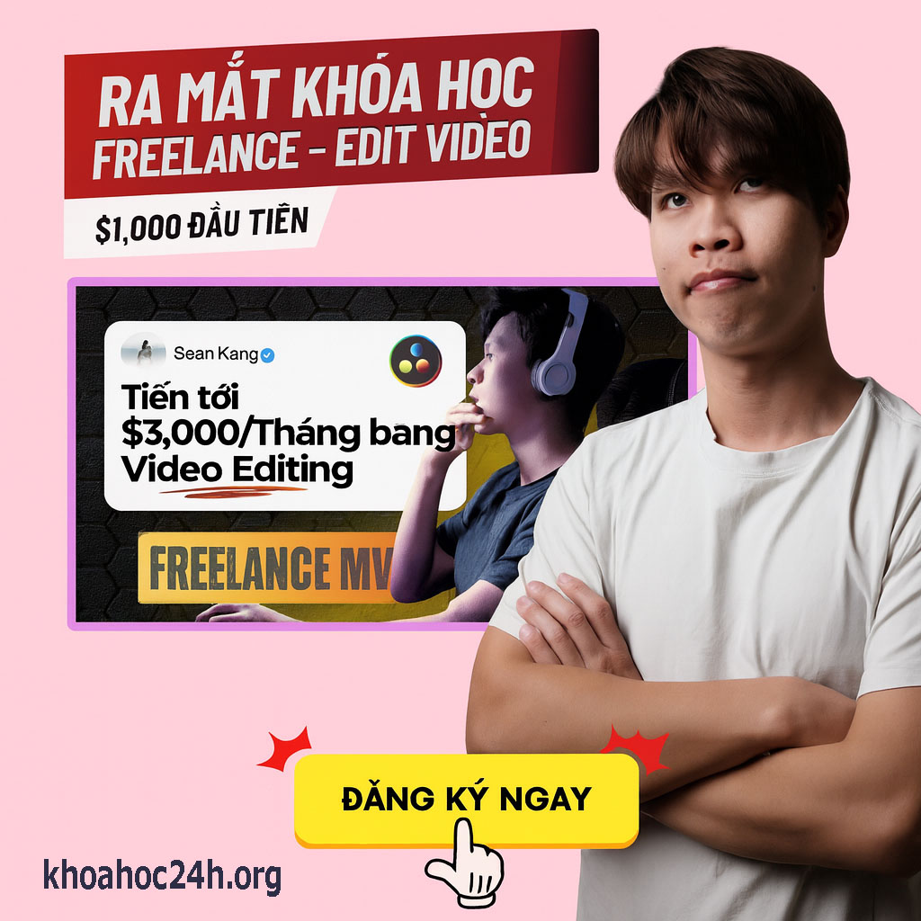 Khóa Học Freelance MVP Tiến Tới $3,000 Tháng Bằng Video Editing cùng SeankangMVP