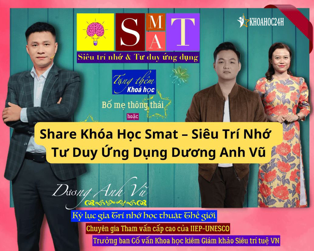 Khóa Học SMAT – Siêu Trí Nhớ &Tư Duy Ứng Dụng cùng Dương Anh Vũ