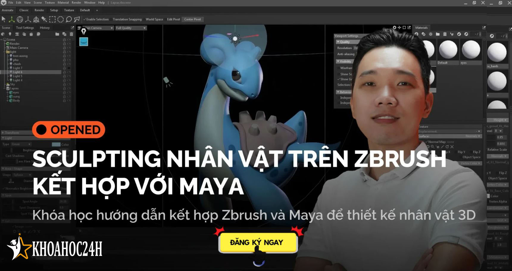 Khóa Học Sculpting Nhân Vật Trên ZBrush Kết Hợp Với Maya