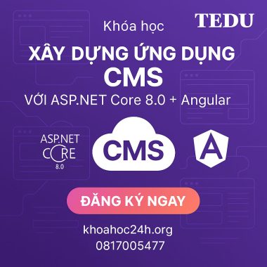 Khóa học Xây Dựng Ứng Dụng CMS Với ASP.NET Core 8.0 + Angular TEDU