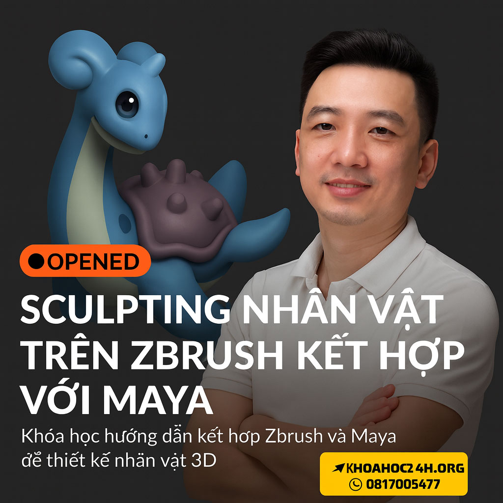 Share Khóa Học Sculpting Nhân Vật Trên ZBrush Kết Hợp Với Maya