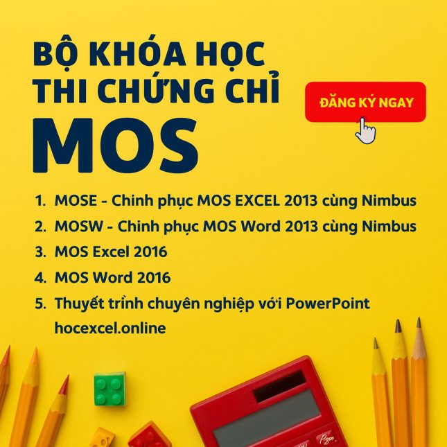 Bộ Khóa Học Thi Chứng Chỉ MOS - Khoahoc24h