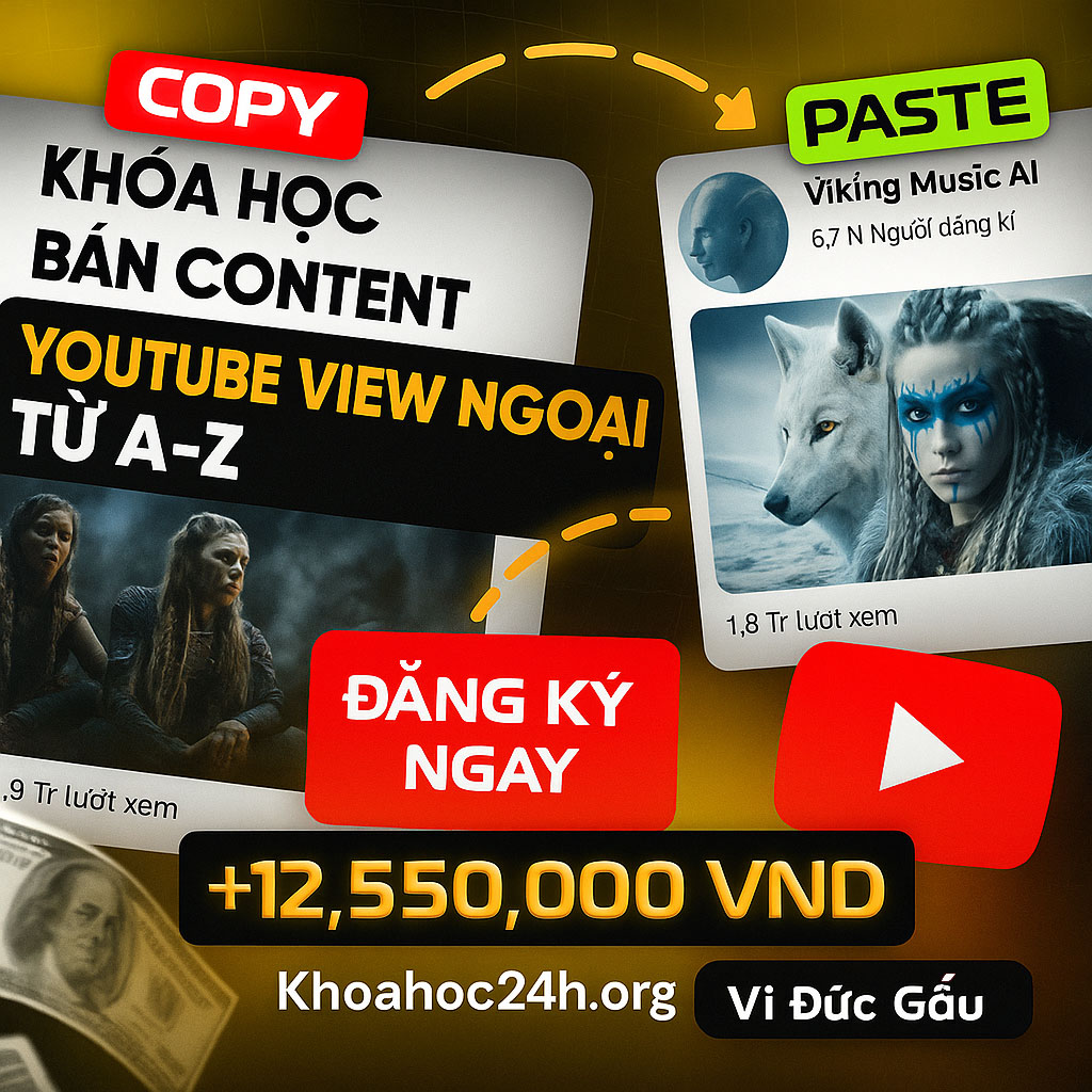 Khóa Học Bán Content Youtube View Ngoại Từ A – Z Vi Đức Gấu – Xào Nấu Content Khóa Học Bán Content Youtube View Ngoại Từ A – Z Vi Đức Gấu – Xào Nấu Content