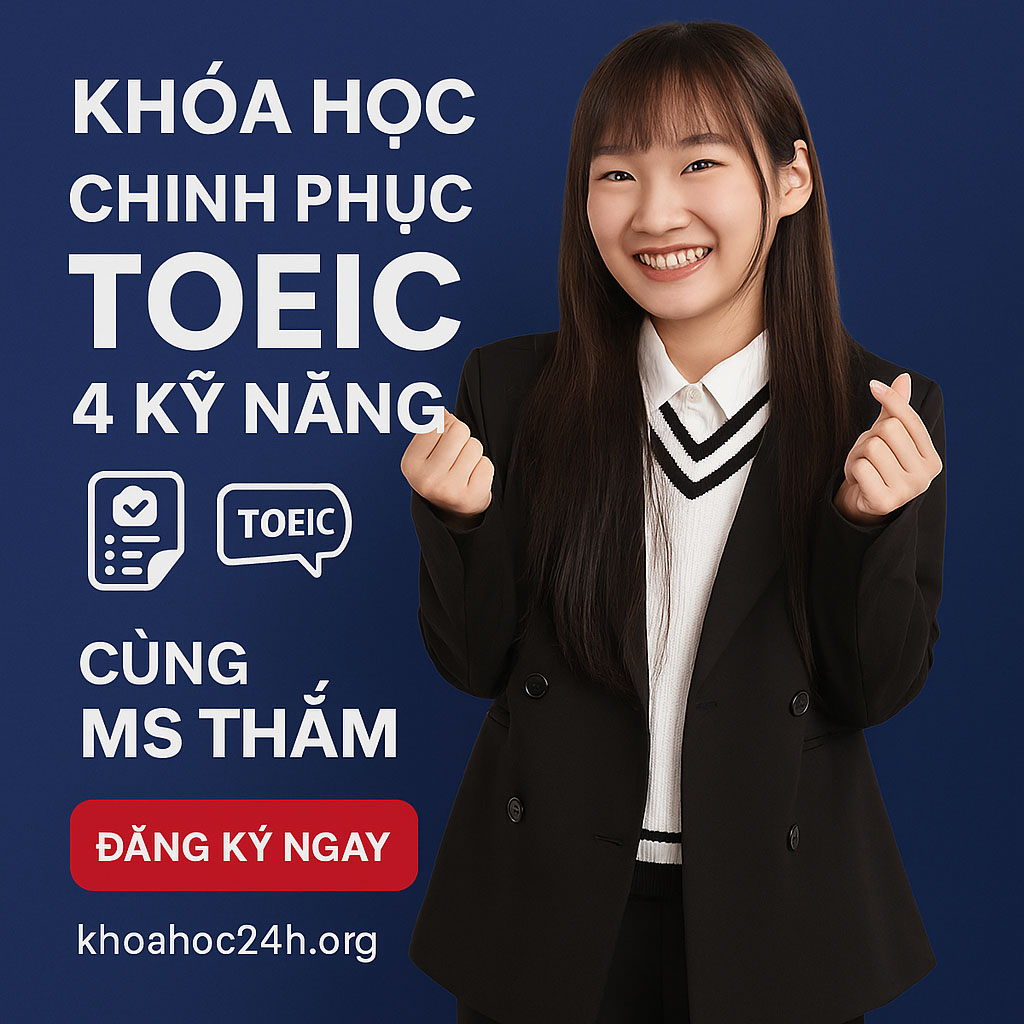 Khóa Học Chinh Phục Toeic 4 Kĩ Năng Cùng Ms Thắm Khóa Học Chinh Phục Toeic 4 Kĩ Năng Cùng Ms Thắm