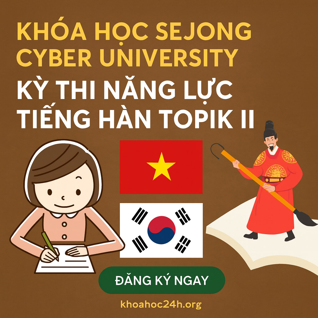 Khóa Học Sejong Cyber University – Kỳ Thi Năng Lực Tiếng Hàn Topik II Khóa Học Sejong Cyber University – Kỳ Thi Năng Lực Tiếng Hàn Topik II