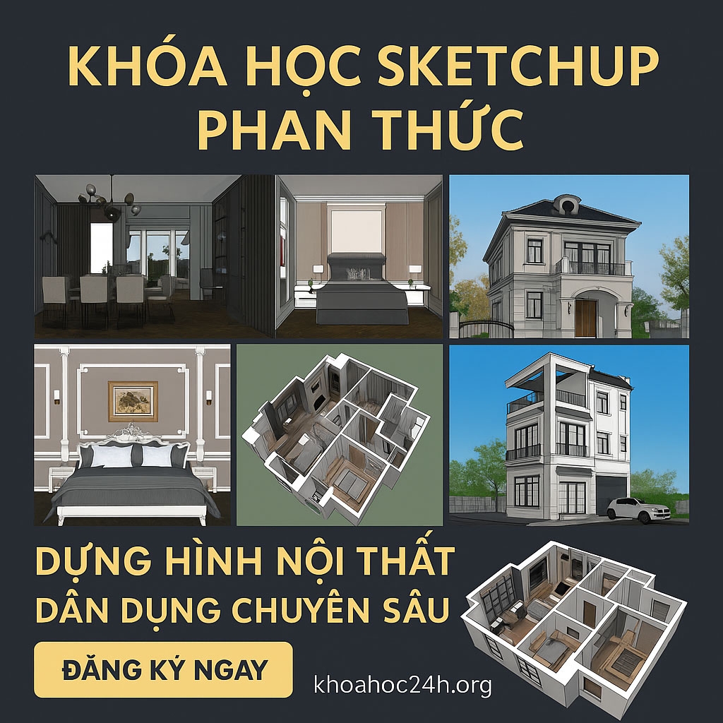 Khóa Học Sketchup Phan Thức- Dựng Hình Nội Thất Dân Dụng Chuyên Sâu Khóa Học Sketchup Phan Thức- Dựng Hình Nội Thất Dân Dụng Chuyên Sâu