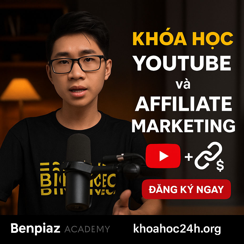 Khóa học Affiliate YouTube Benpiaz lộ trình giúp bạn kiếm $1000-$5000 online Khóa học Affiliate YouTube Benpiaz lộ trình giúp bạn kiếm $1000-$5000 online