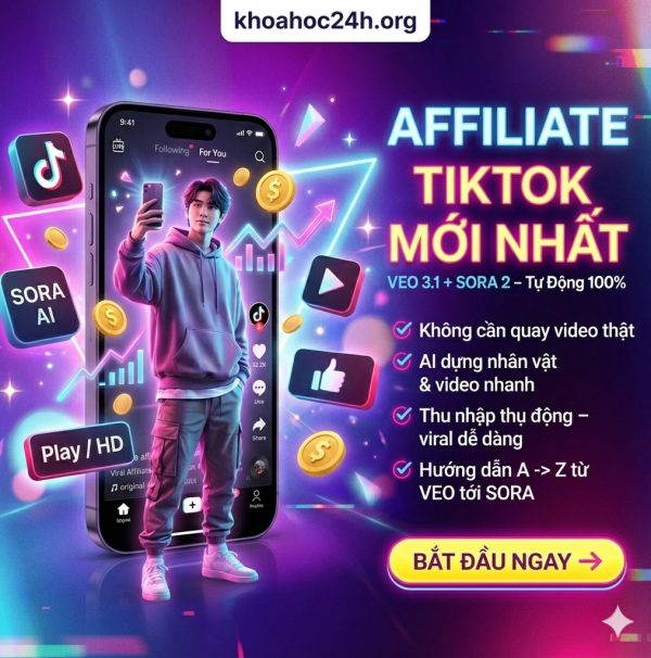 Khóa Học Affiliate Tiktok Bằng VEO 3.1 & SORA 2 Cùng Richdad Lộc