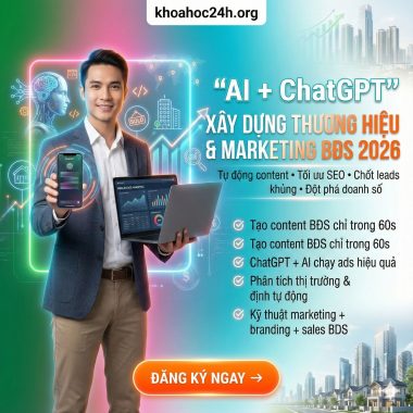 Khóa Học Ứng Dụng AI Và Chatgpt Xây Dựng Thương Hiệu & Maketing BĐS 2026