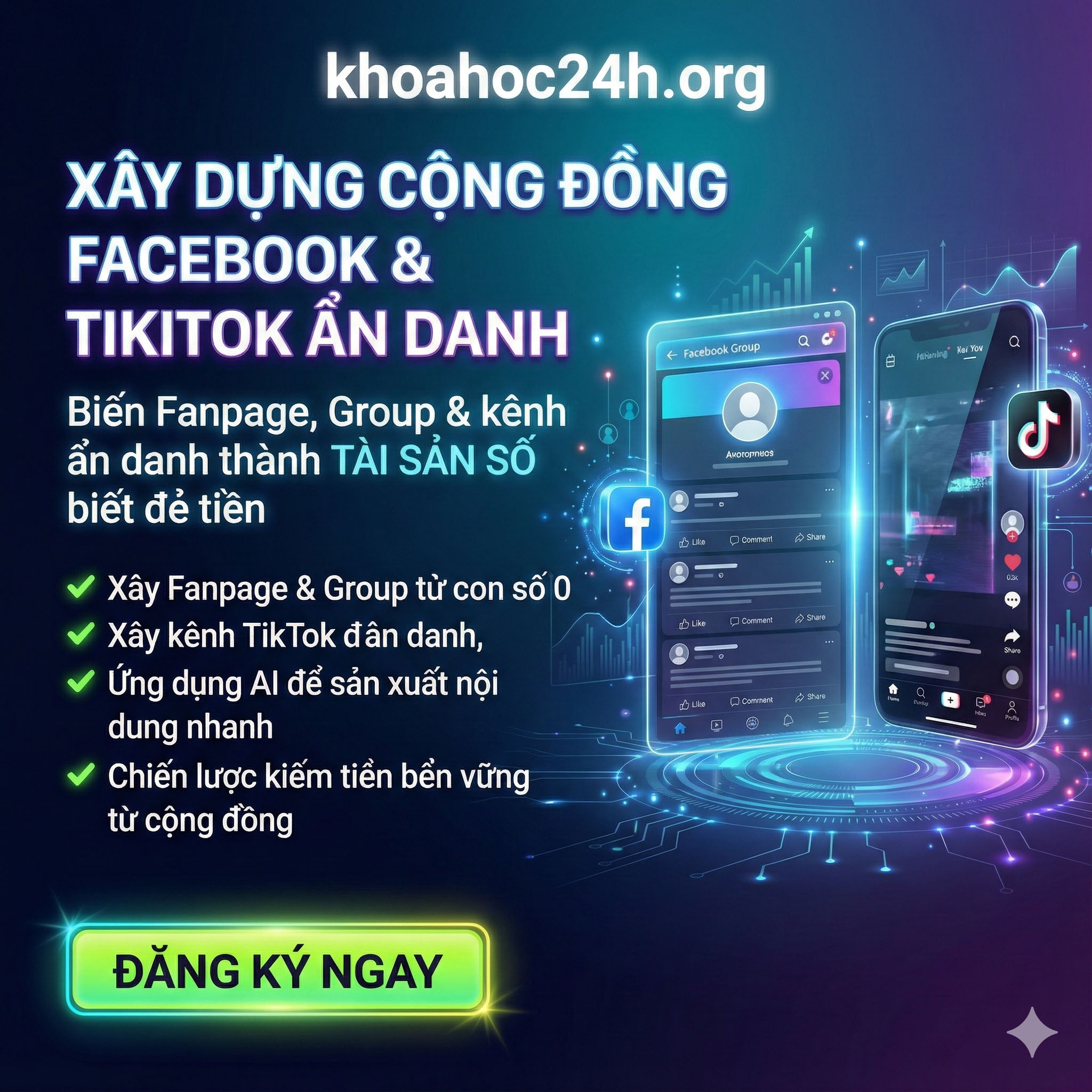 Khoá Học Xây Dựng Cộng Đồng Facebook Và TikTok Ẩn Danh Cùng Money Studio Khoá Học Xây Dựng Cộng Đồng Facebook Và TikTok Ẩn Danh Cùng Money Studio