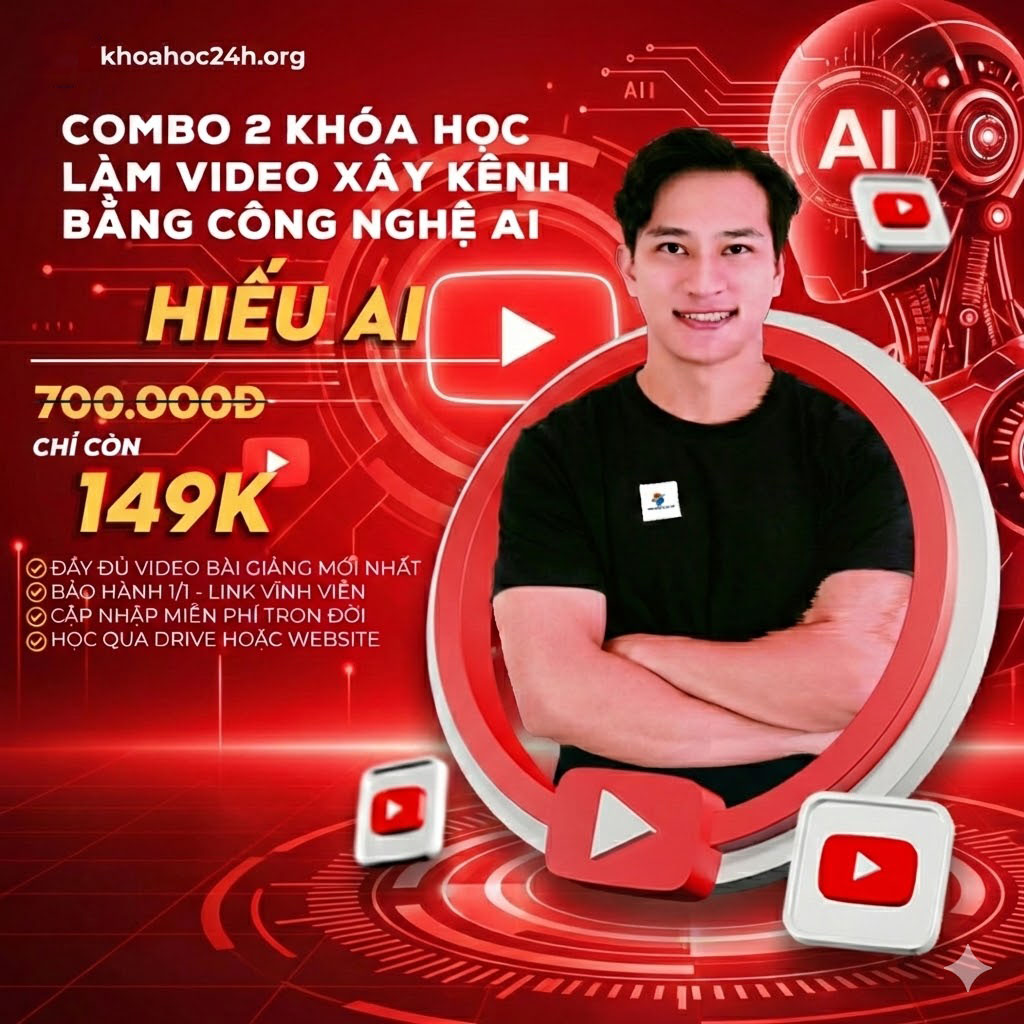 Combo 2 Khóa Học Tạo Video AI Đỉnh Cao Cùng Hiếu AI