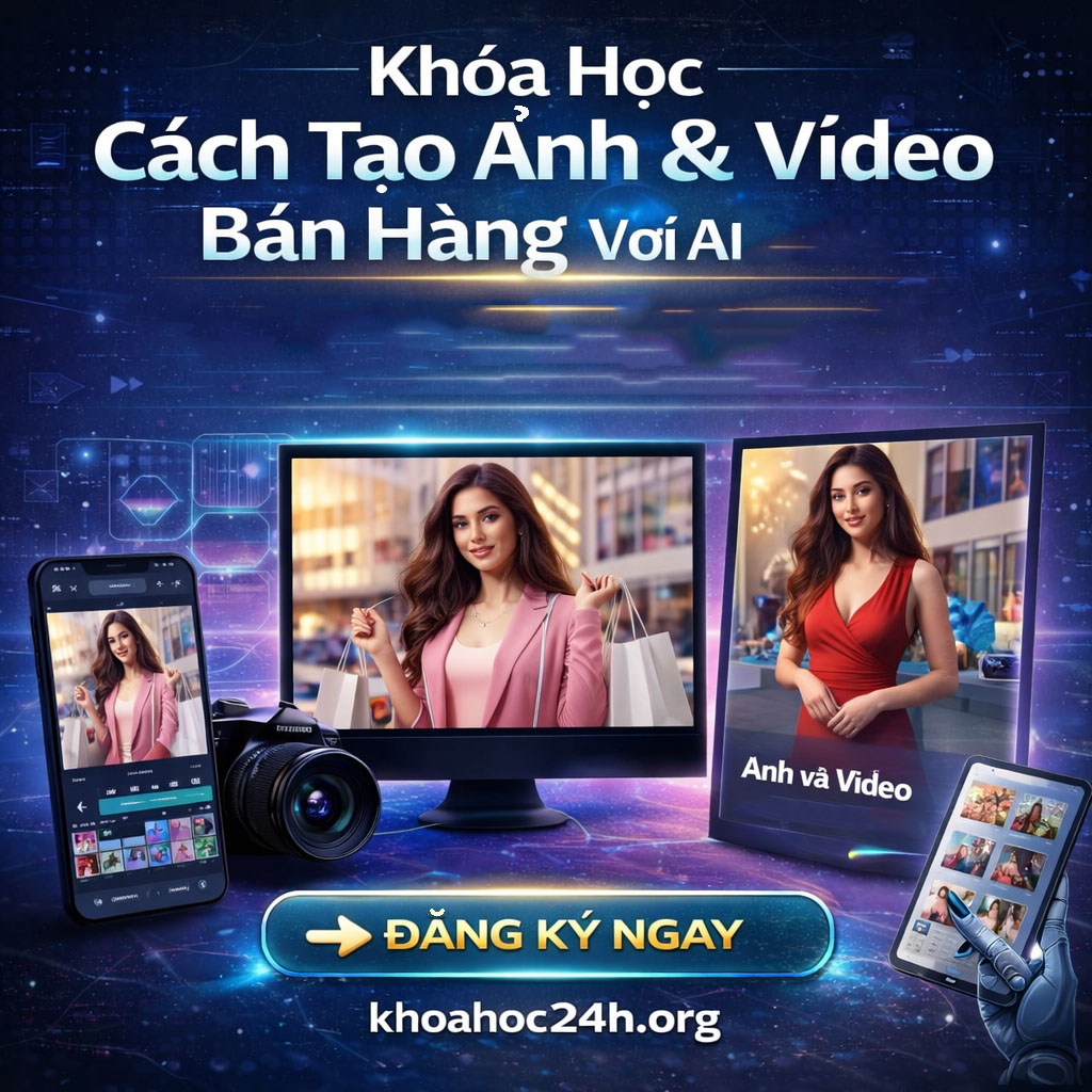 Khóa Học Cách Tạo Ảnh & Video Bán Hàng Với AI 2025 Khóa Học Cách Tạo Ảnh & Video Bán Hàng Với AI 2025