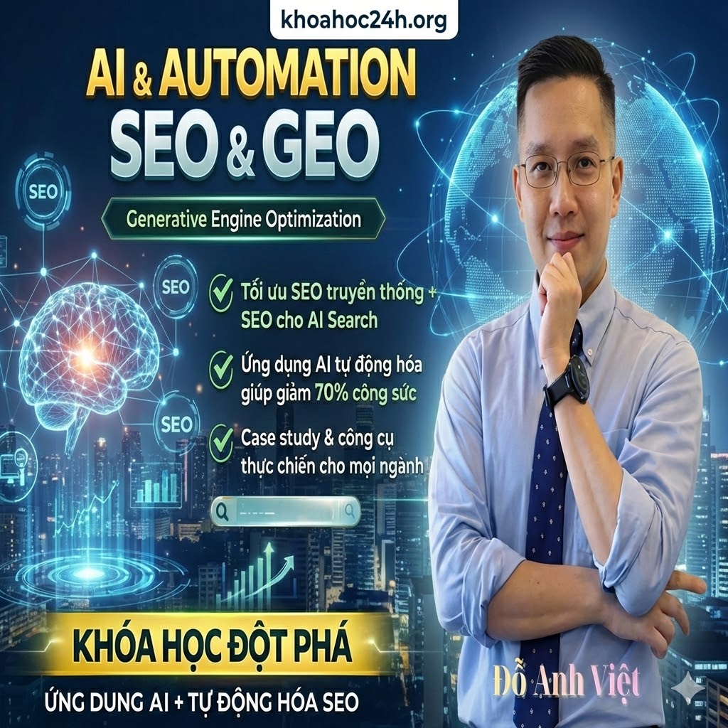 Khóa Học Học AI & Automation SEO & GEO Mới Nhất Đỗ Anh Việt