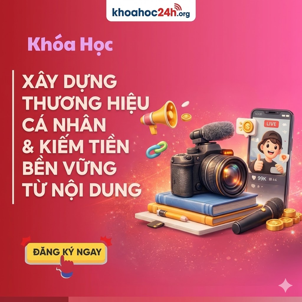 Khóa Học Xây Dựng Thương Hiệu Cá Nhân & Kiếm Tiền Bền Vững Từ Nội Dung