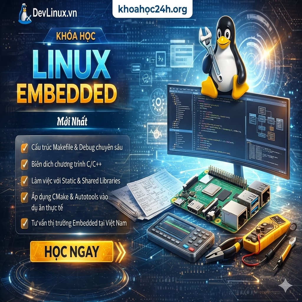 Khóa Học Lập Trình Nhúng IoT DevLinux 2025 (C/C++ Full Lộ Trình)