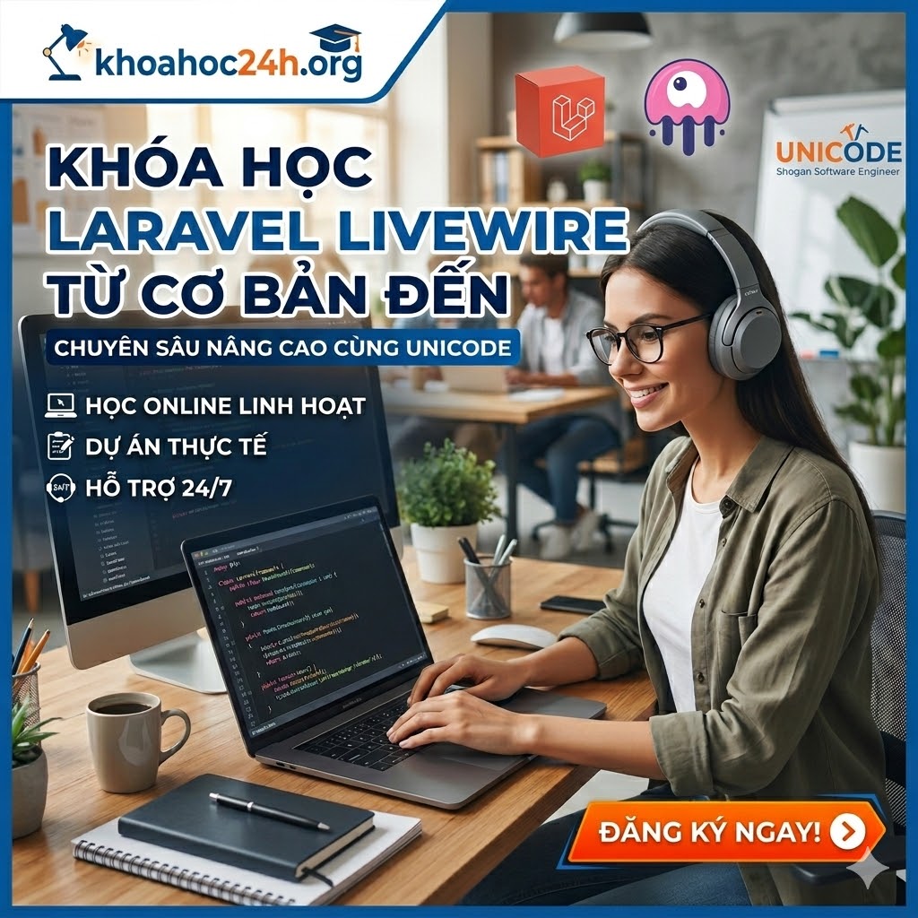 Khóa Học Laravel Livewire từ cơ bản đến nâng cao cùng Unicode