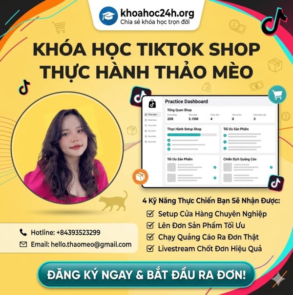 Khóa Học Tiktok Shop Thực Hành Thảo Mèo