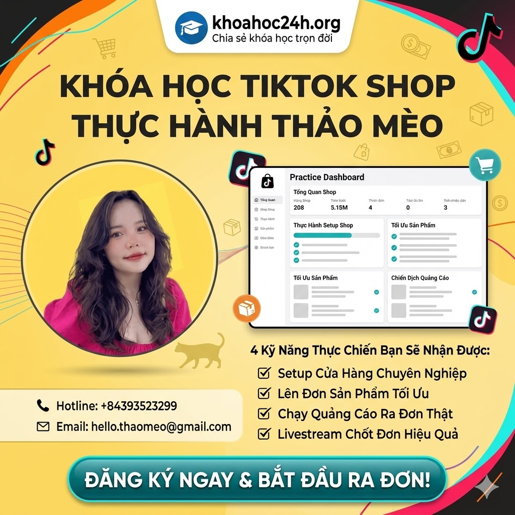 Khóa Học Tiktok Shop Thực Hành Thảo Mèo