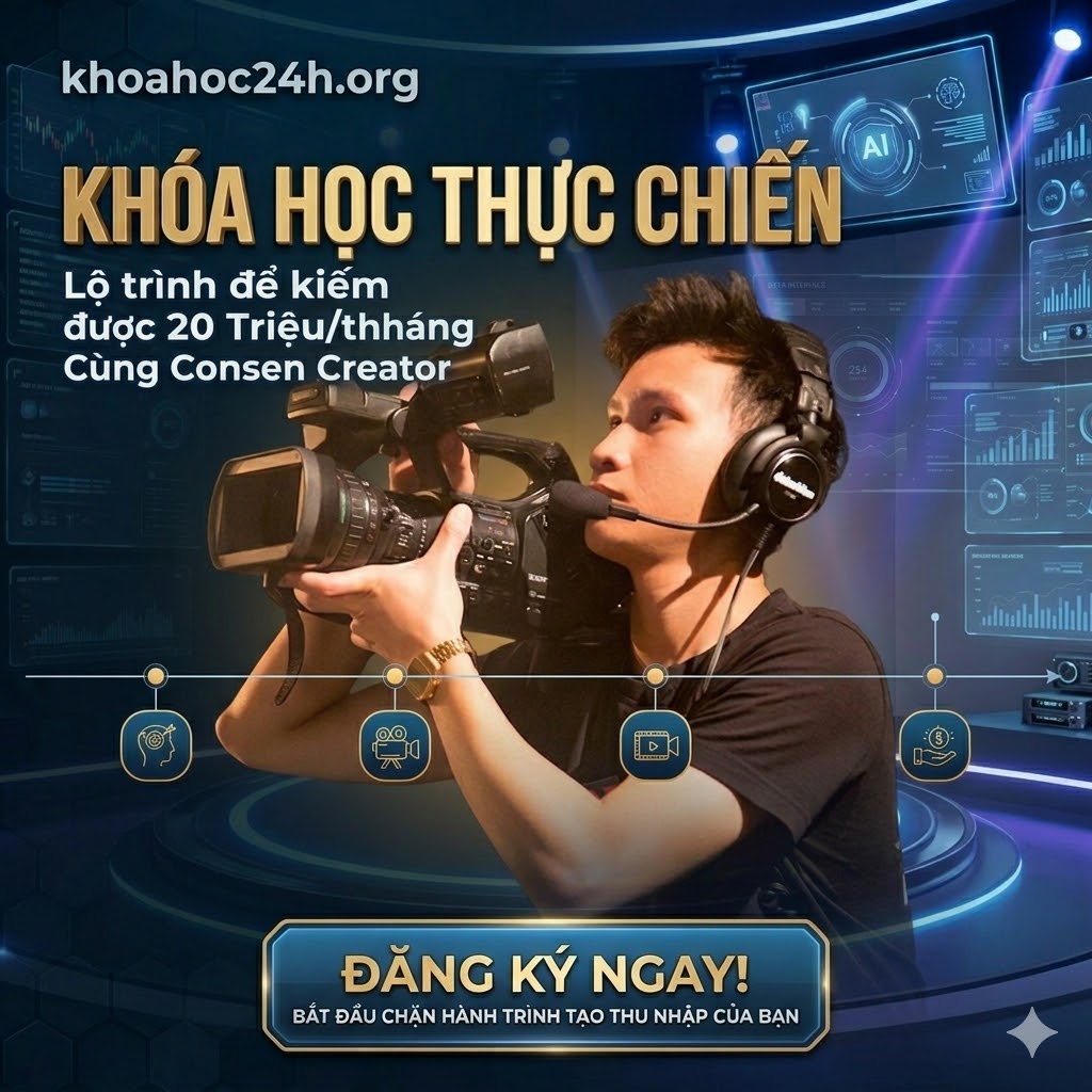 Khóa Học Tư Duy Làm Video Chuyên Nghiệp Và Lộ Trình Để Kiếm Được 20 Triệu tháng Cùng Consen Creator
