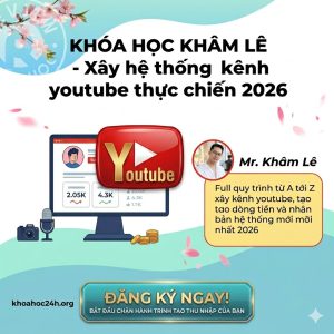Khóa học Khâm Lê – Xây hệ thống kênh Youtube thực chiến 2026