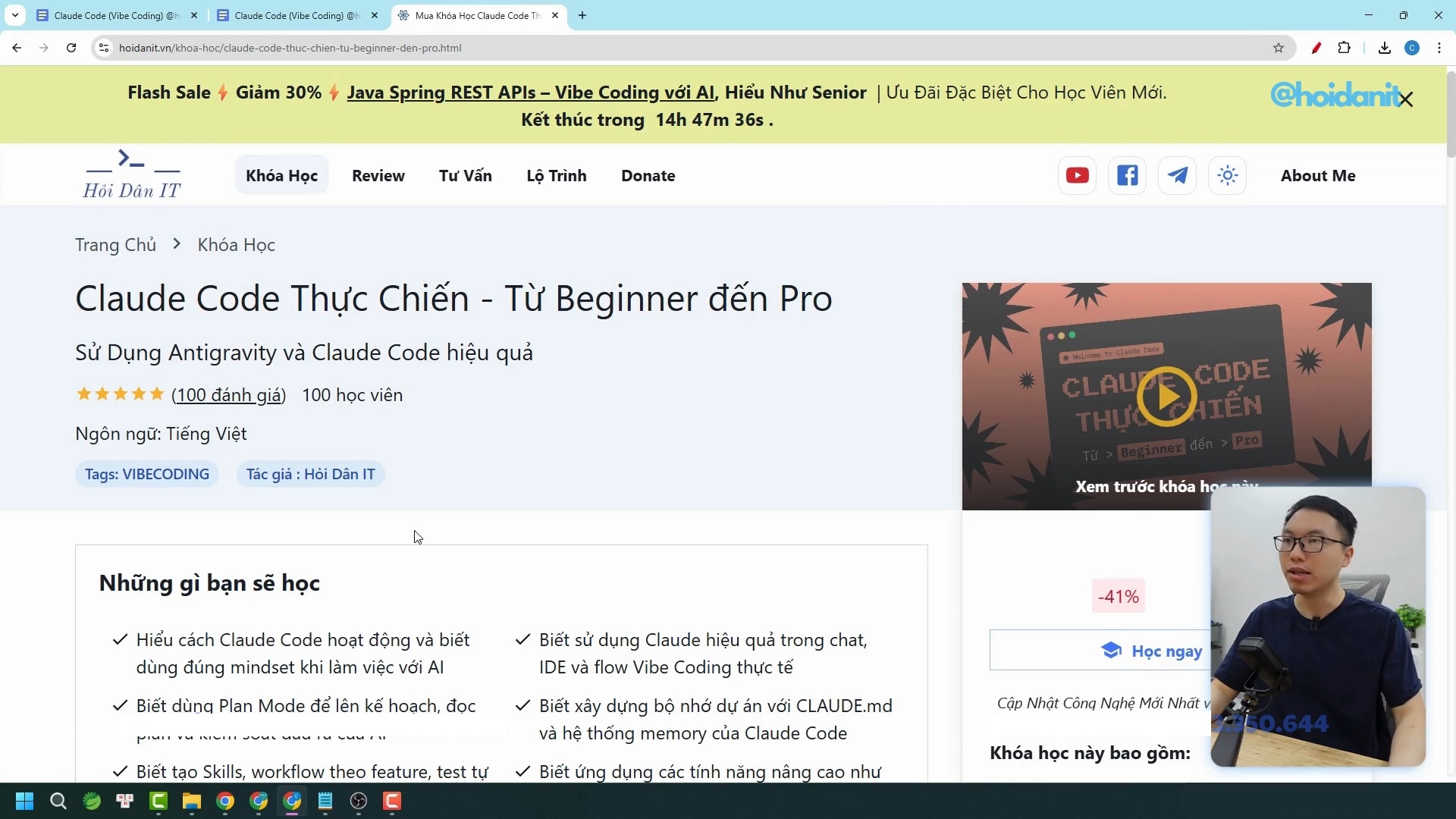 Khóa Học Claude Code Thực Chiến - Từ Beginner đến Pro (Vibe Coding) Cùng Hỏi Dân IT