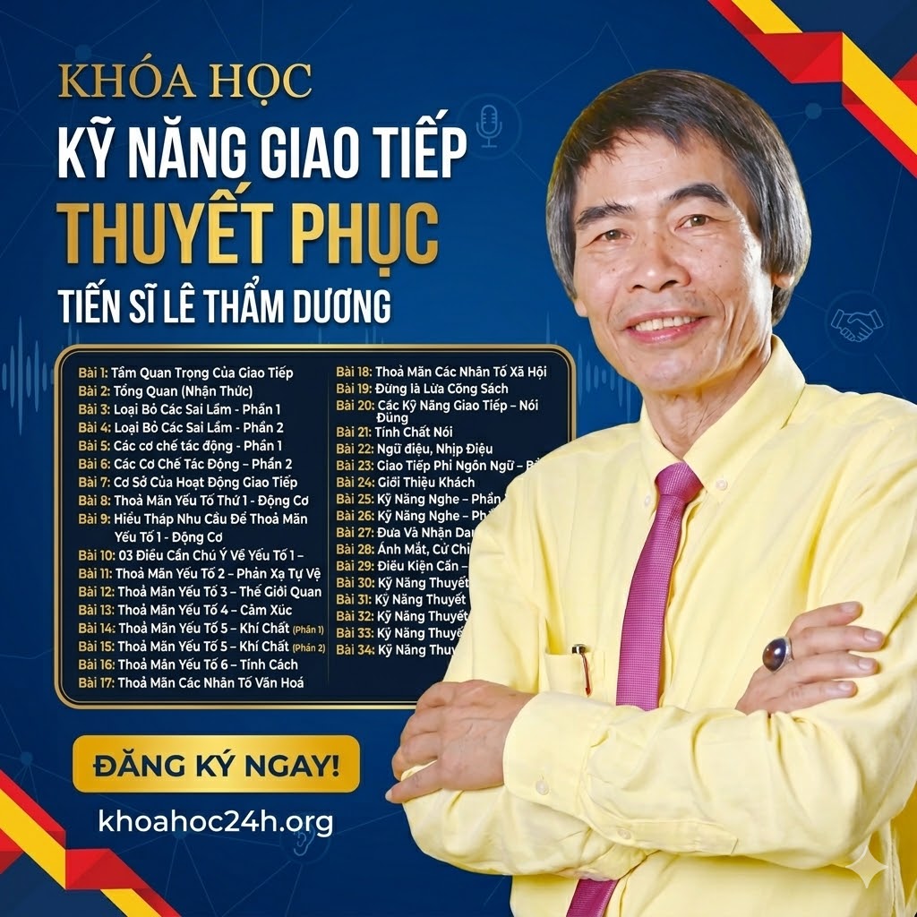 Khóa Học Kỹ Năng Giao Tiếp Thuyết Phục Tiến Sĩ Lê Thẩm Dương