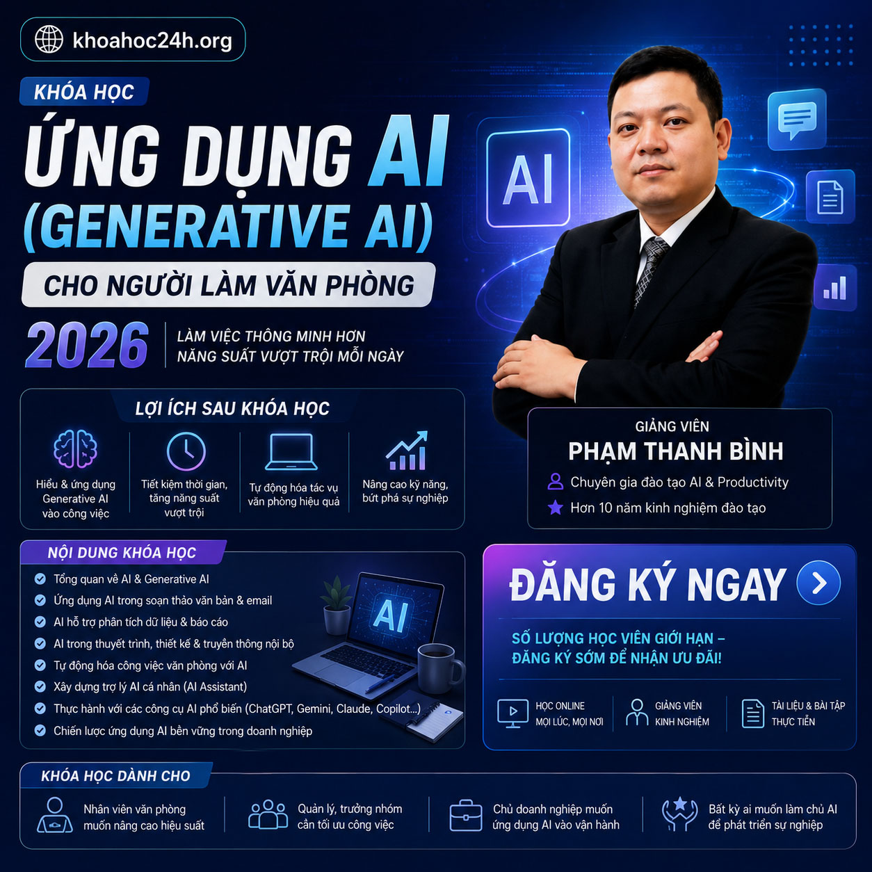 Khóa Học Ứng Dụng Generative AI Cho Người Làm Văn Phòng