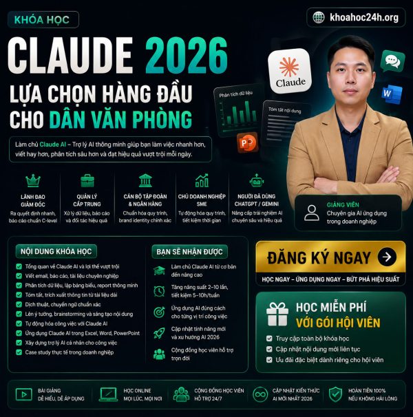 Khóa Học Claude 2026 Lựa Chọn Hàng Đầu Cho Dân Văn Phòng