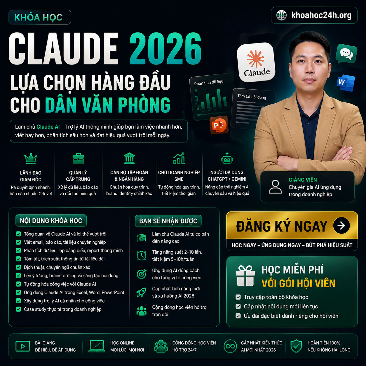 Trọn Bộ Khóa Học Claude 2026 Lựa Chọn Hàng Đầu Cho Dân Văn Phòng Trọn Bộ Khóa Học Claude 2026 Lựa Chọn Hàng Đầu Cho Dân Văn Phòng