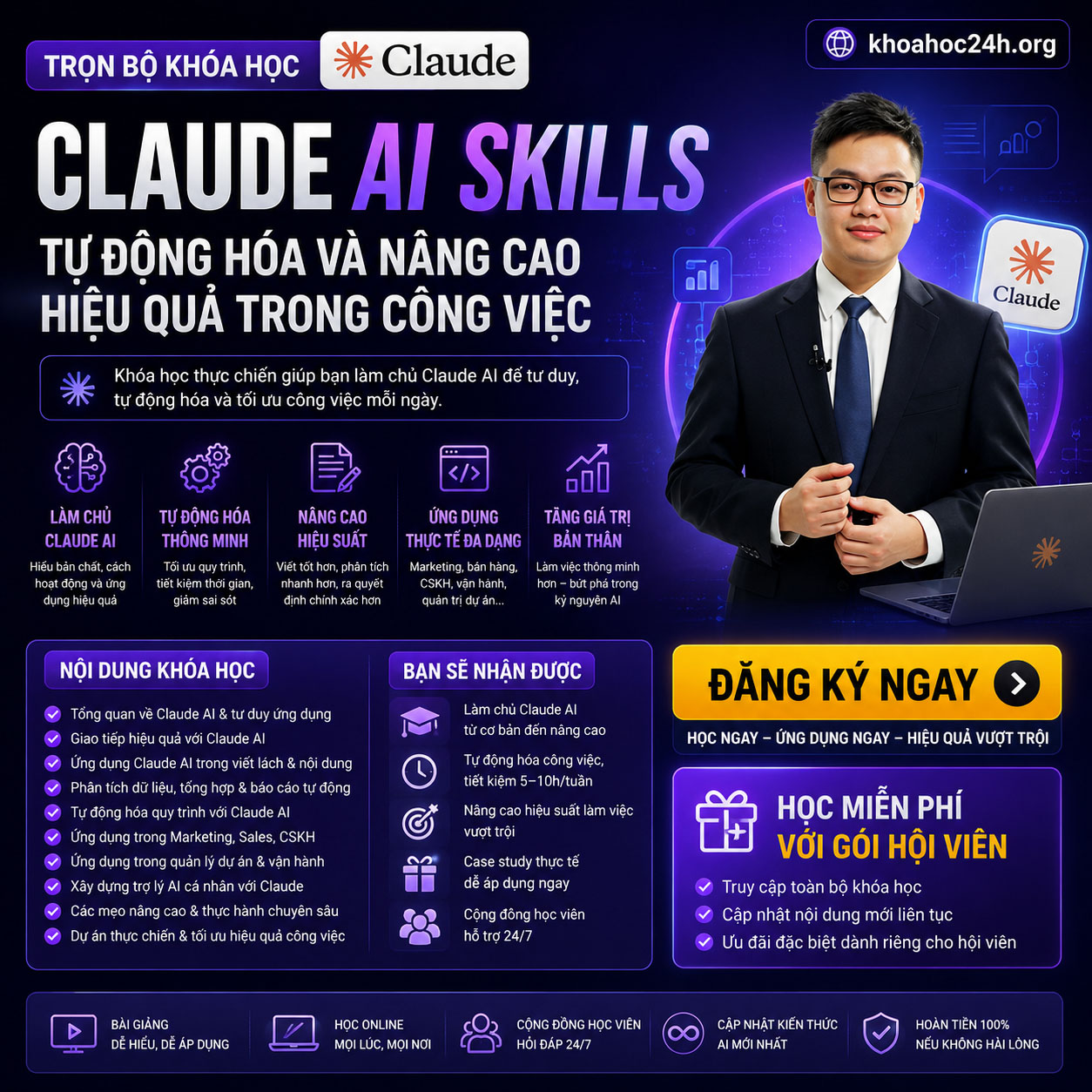 Trọn Bộ Khóa Học Claude AI Skills Tự Động Hóa Và Nâng Cao Hiệu Quả Trong Công Việc Trọn Bộ Khóa Học Claude AI Skills Tự Động Hóa Và Nâng Cao Hiệu Quả Trong Công Việc