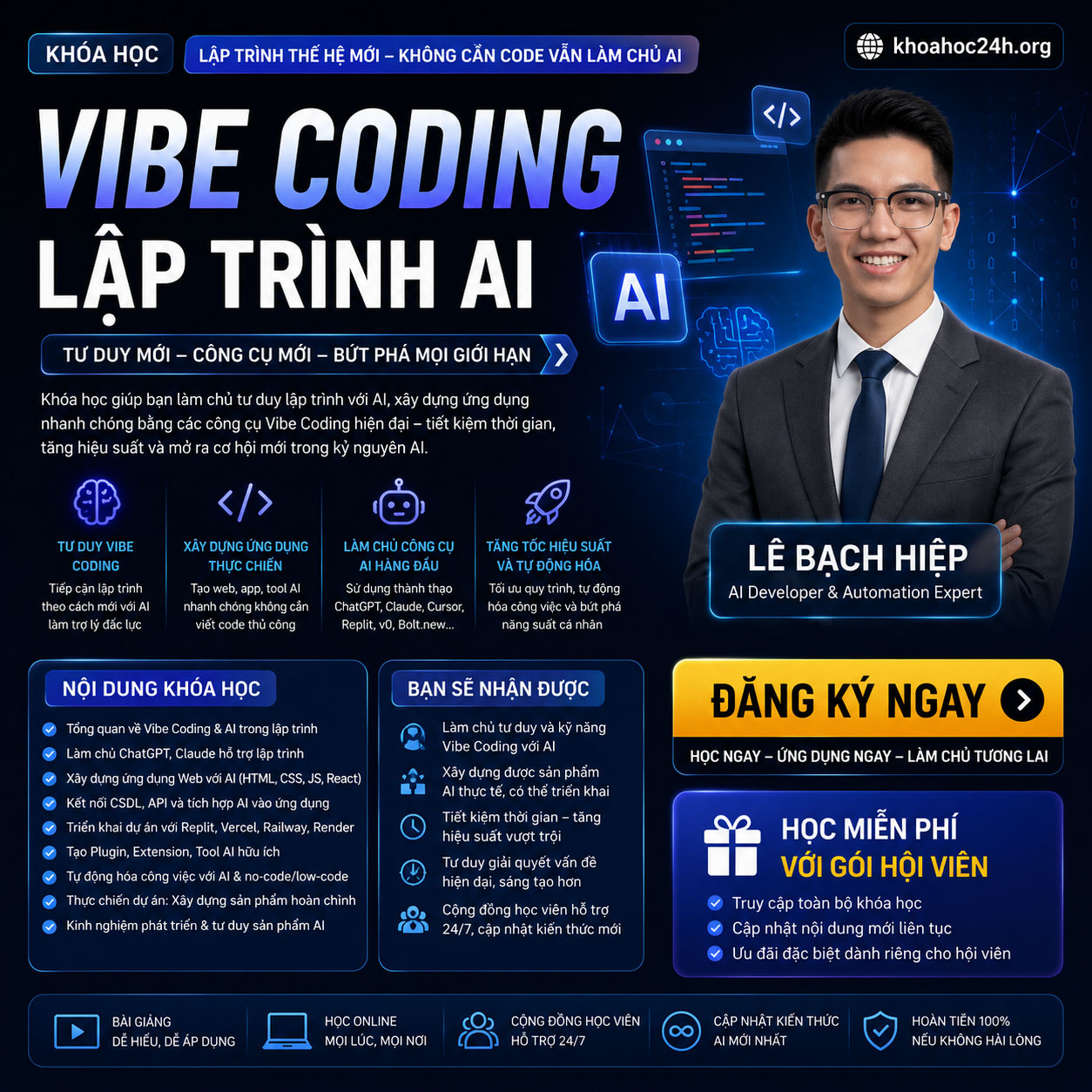 Khóa Học Vibe Coding Lập Trình AI – Lê Bạch Hiệp