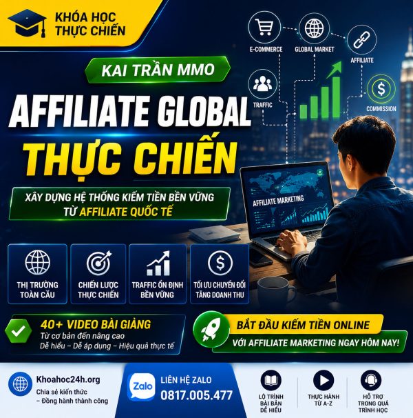Khóa Học Affiliate Global Thực Chiến Của Kai Trần MMO