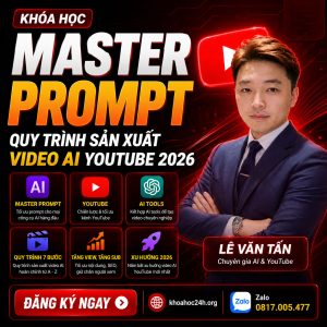 Khóa Học Master Prompt Lê Văn Tấn – Quy Trình Sản Xuất VIDEO AI YOUTUBE 2026