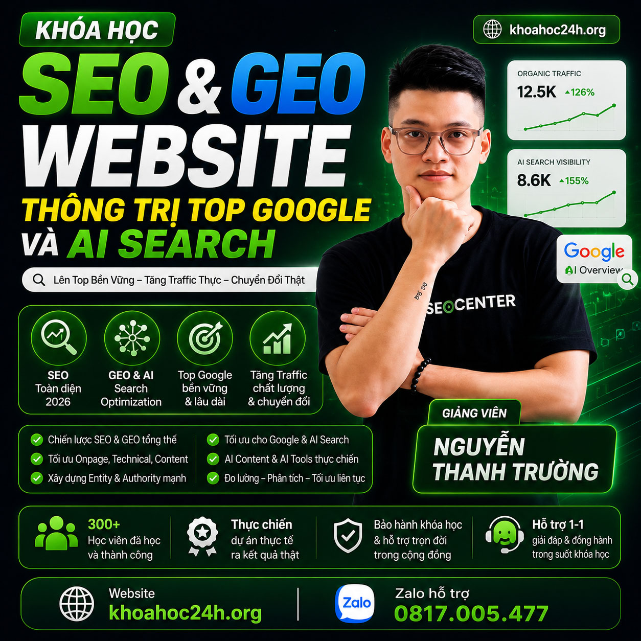 Khóa Học SEO & GEO Website Thống Trị Top Google & AI Search Cùng Nguyễn Thanh Trường