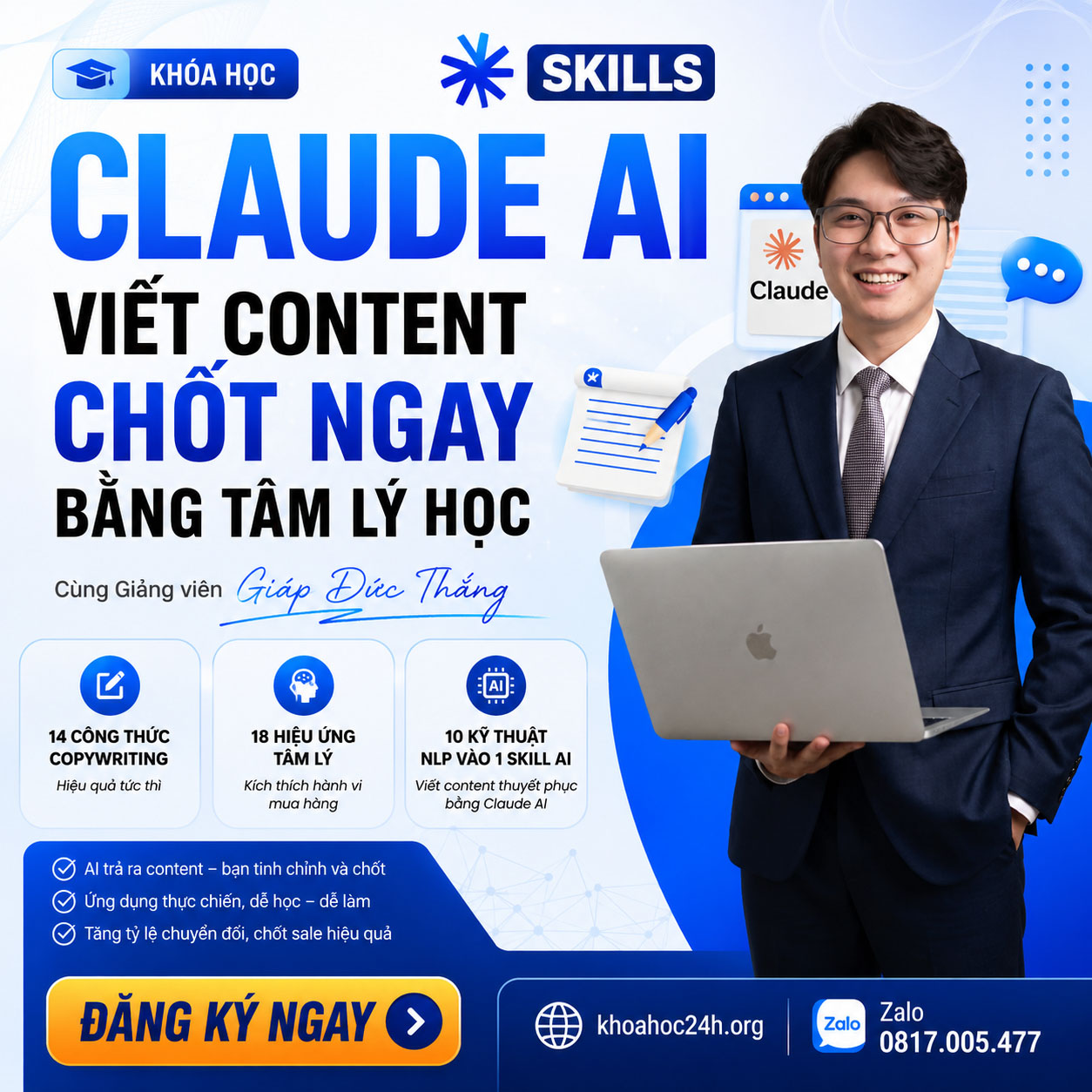 Khóa Học Skills Claude AI Viết Content – Giáp Đức Thắng Khóa Học Skills Claude AI Viết Content – Giáp Đức Thắng