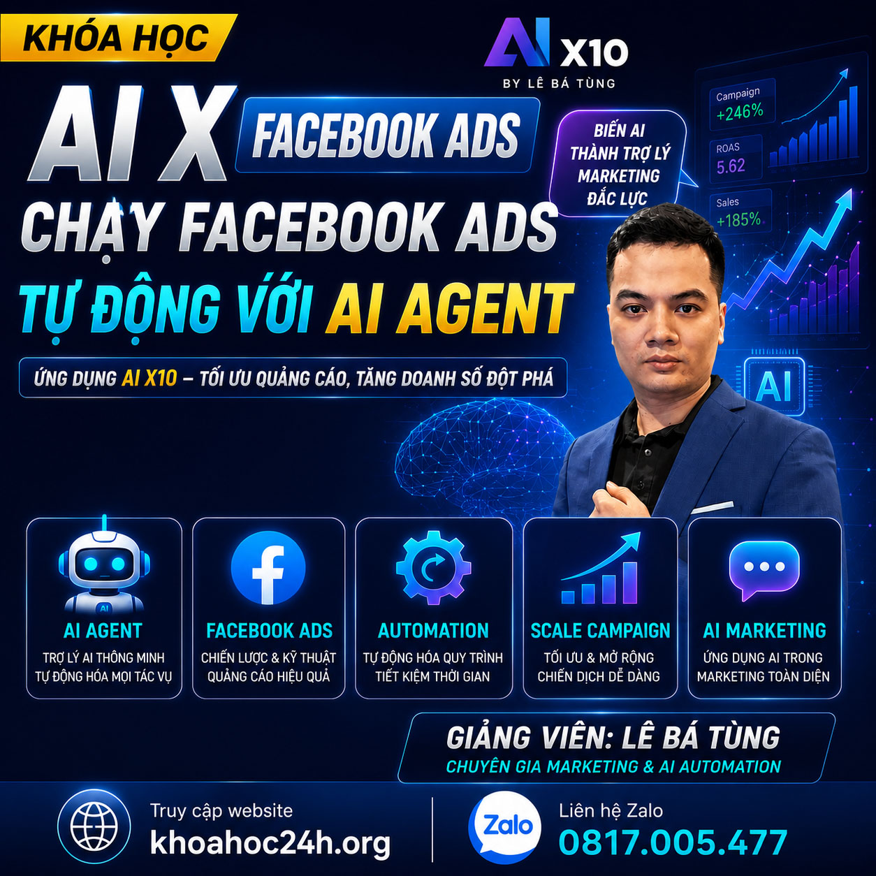 Trọn Bộ Khóa Học AI x Facebook Ads Lê Bá Tùng – Chạy FB Ads Tự Động Với AI Agent Trọn Bộ Khóa Học AI x Facebook Ads Lê Bá Tùng – Chạy FB Ads Tự Động Với AI Agent