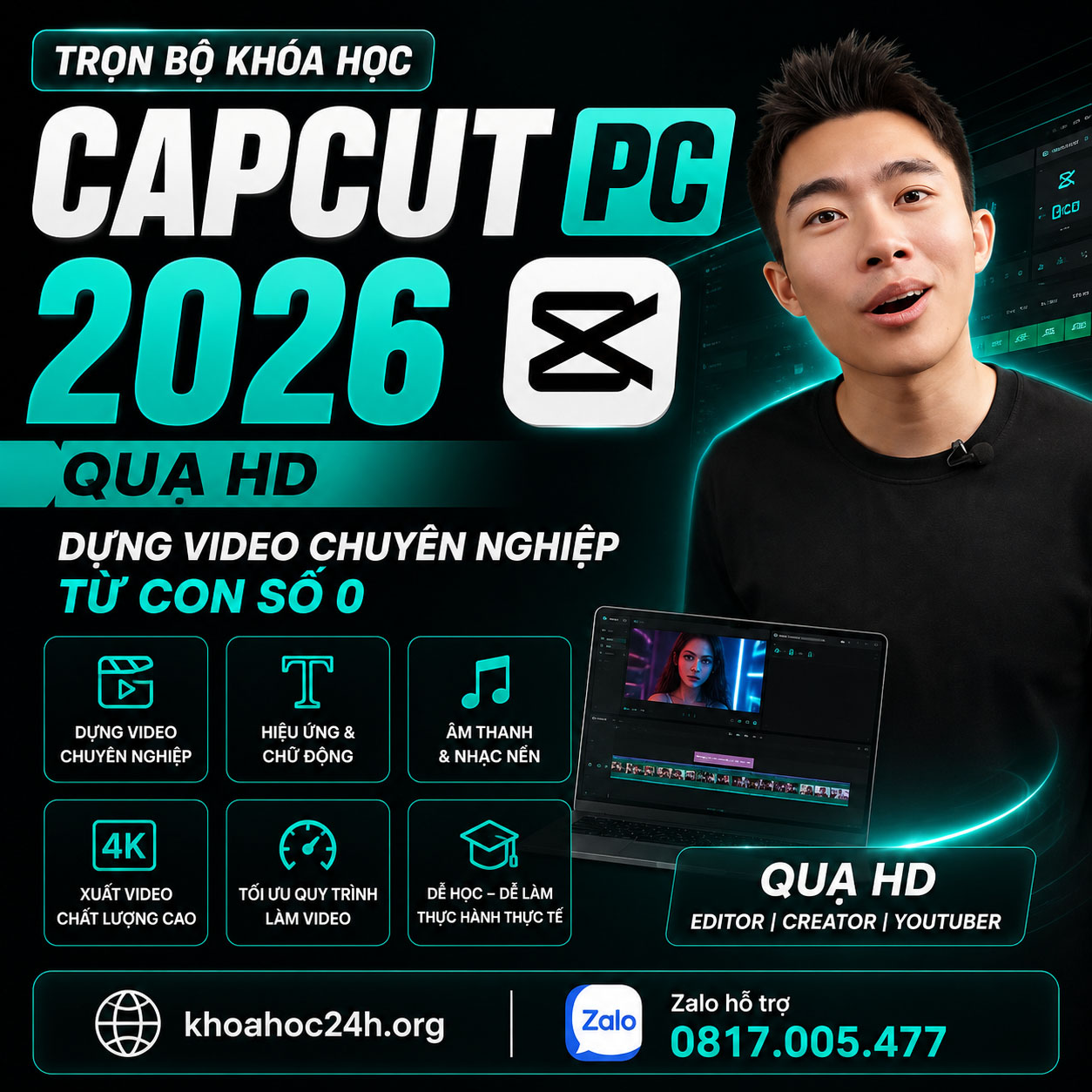 Trọn Bộ Khóa Học Capcut PC 2026 – Quạ HD Dựng Video Chuyên Nghiệp Từ Con Số 0 Trọn Bộ Khóa Học Capcut PC 2026 – Quạ HD Dựng Video Chuyên Nghiệp Từ Con Số 0