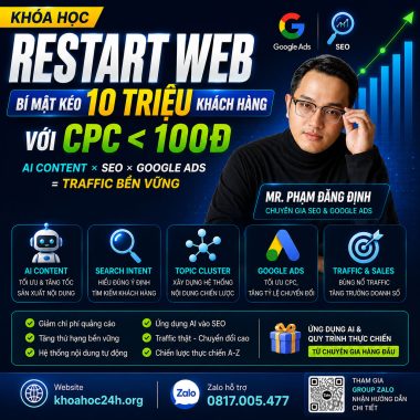 Trọn Bộ Khóa Học RESTART WEB – Phạm Đăng Định