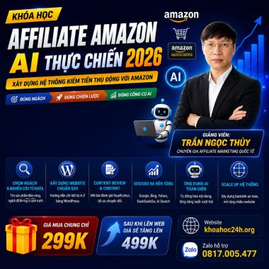 KHÓA HỌC AFFILIATE AMAZON AI THỰC CHIẾN 2026 – TRẦN NGỌC THÙY
