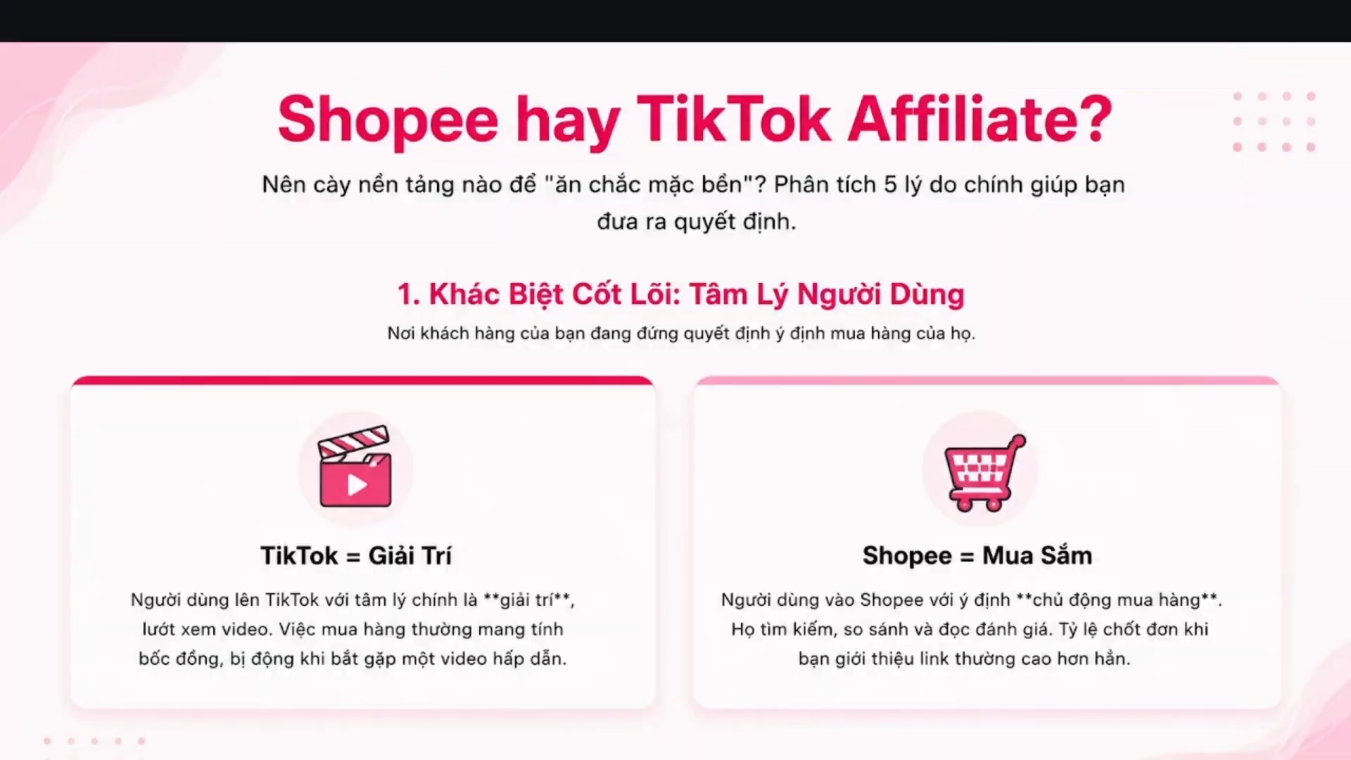 So sánh affiliate Tiktok và Shopee