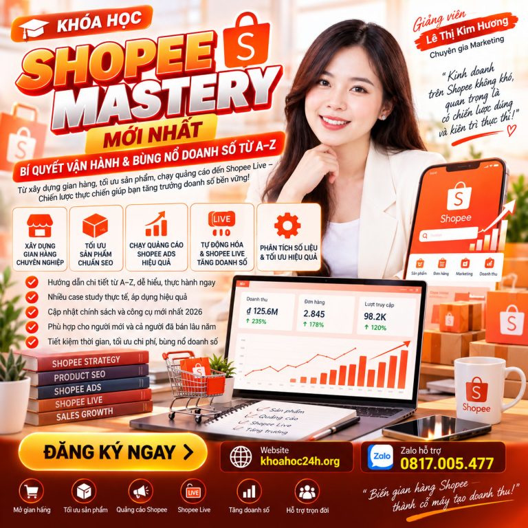 Khóa Học Shopee Mastery Mới Nhất Bí Quyết Vận Hành Bùng Nổ Doanh Số Từ A–Z