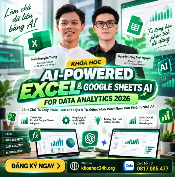 Khóa Học AI-Powered Excel For Data Analytics Maz Học Data – The Future Analyst