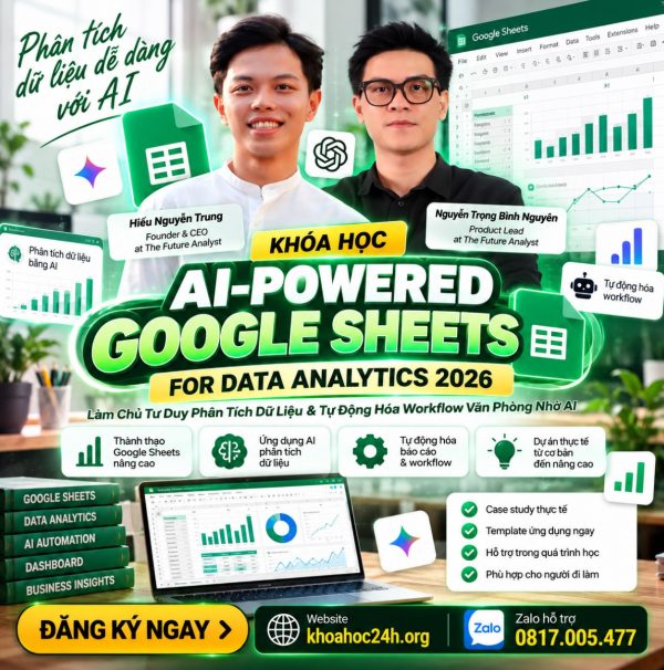 Khóa Học AI-Powered Google Sheet For Data Analytics Maz Học Data – The Future Analyst